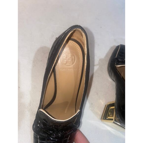 Tory Burch Jessa 75 Metal Heel Loafer Pumps In Black Patent Leather Heels Sz 8.5 - Picture 4 of 7
